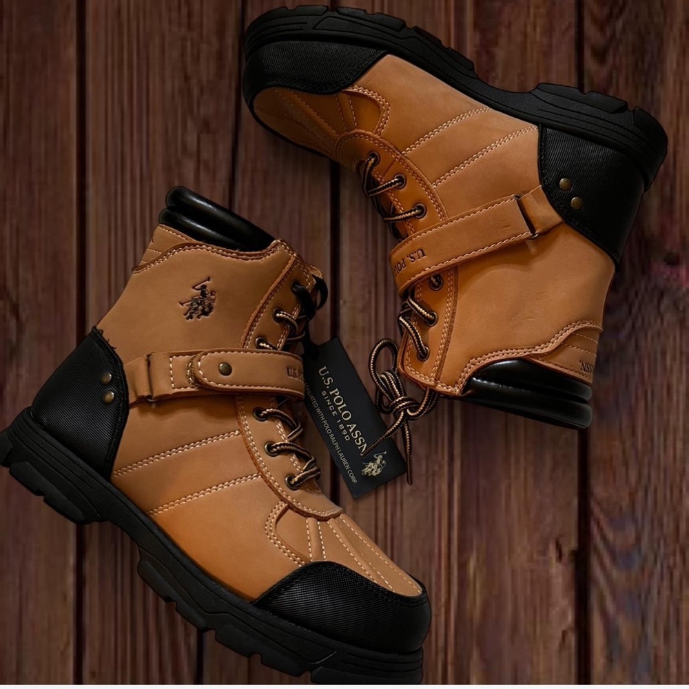 U.S. Polo Assn. Men's Brown and Black Leather Boots